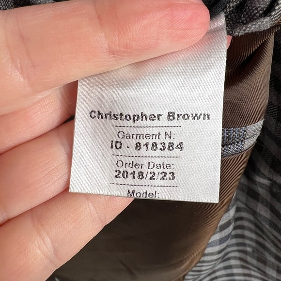 Vintage Georgetown Custom Dormeuil Blazer Mens Wool‎ 42R Taupe Brown navy check - Picture 9 of 16